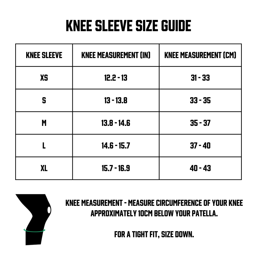 VOLT Knee Sleeves for CrossFit Weightlifting Size Guide